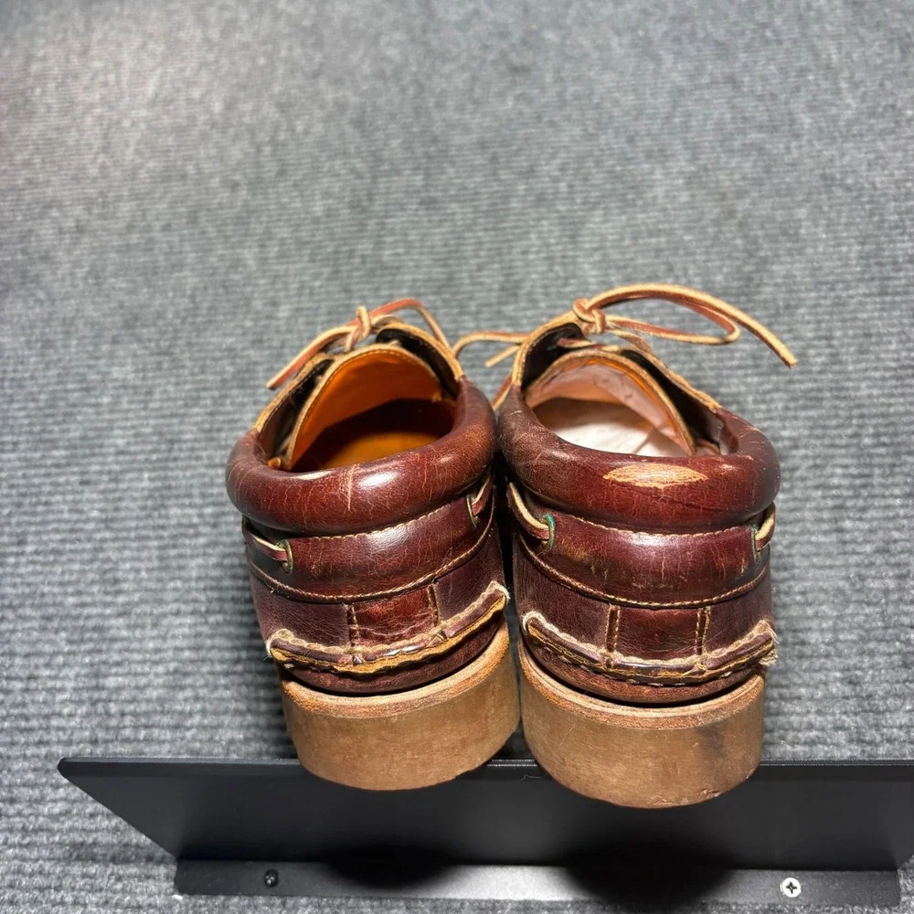 Timberland 3-Eye Classic Lug Boat Shoes Burgundy Leather Mens 11.5 M USA 50009
